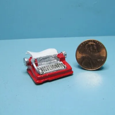 Dollhouse Miniature Old Fashion Metal Desk Top Typewriter In Red G8579 • $5.84