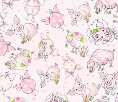 Loralie Designs - Piggie Toss Quilting And Crafting Fabric With Pigs  • $12.99