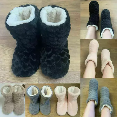 £8.99 • Buy Ladies Slippers Womens Fur Thermal Ankle Boots Warm Shoes Size Uk 3 4 5 6 7 8