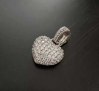 Judith Ripka Verona Sterling Pave' Heart Pendant • $99.95