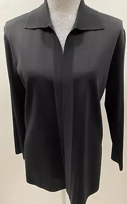 EXCLUSIVELY MISOOK Black Open Front Knit Cardigan Women's Size Petite XS • $19.99