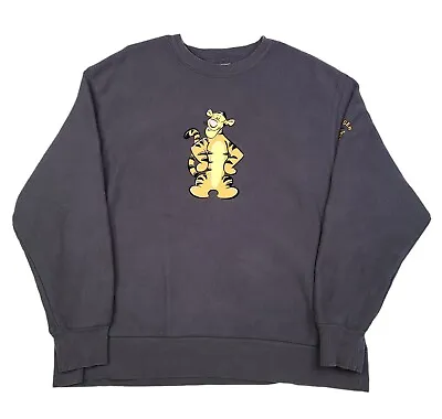 Vintage Disney Store Tigger Sweatshirt Size 2XL Crewneck Gray Unisex Y2K Pooh  • $11.99