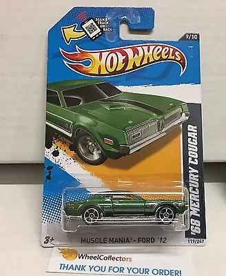 '68 Mercury Cougar #119 * GREEN * Kmart Only Color * 2012 Hot Wheels * D13 • $3.99