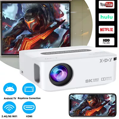 HD 1080p Beamer LED WiFi 5G Bluetooth Mini Home Theater Projector Video HDMI USB • $124.39