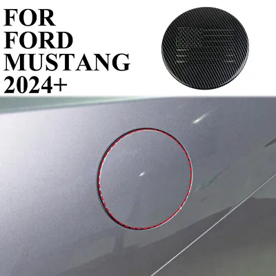 Carbon Fiber Fuel Tank Cover Trim Accessories Gas Door Cover For Ford Mustang • $29.90