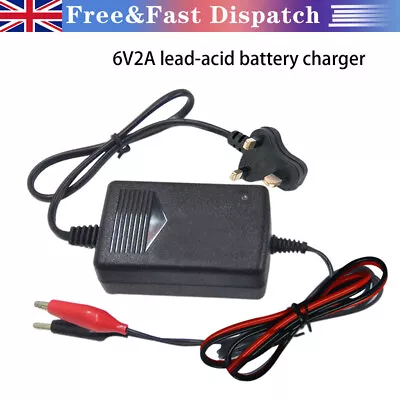 6V Volt Sealed Lead Acid Battery Charger Motorbike Quad Bike Toy Car 5-10ah UK  • £9.07