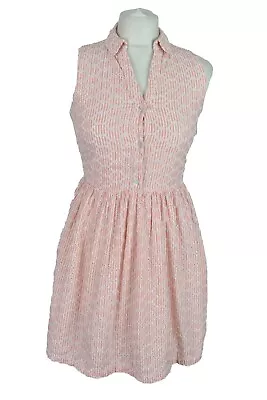 £24.95 • Buy JACK WILLS Pink Dress Size Uk 8 Womens 100% Cotton Outdoors Summer Sleeveless