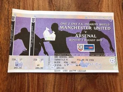 £3.95 • Buy Manchester United V Arsenal 1999 Fa Charity Shield Unused Ticket Mint Rare Look