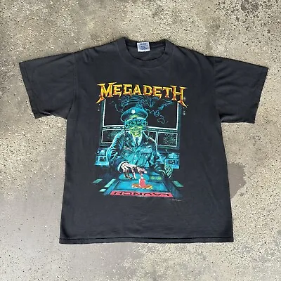 Vintage Megadeth Rust In Peace Launch Brockum T-Shirt Size L Tee 1990 • $180