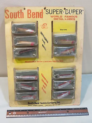 Vintage South Bend Super-Duper Metal Lure Display W/11 Original NOS 509 Lures • $79.99