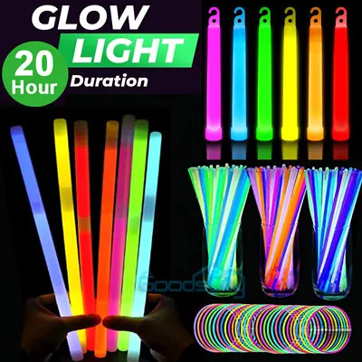 100-300 Ultra Bright Large Glow Sticks Bulk - Chem Light Sticks 20 Hr Duration • $27.99