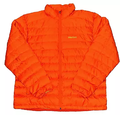 Marmot 700 Fill Duck Down Puffer Jacket Orange Full Zip Quilted Men's XXL New • $124.22