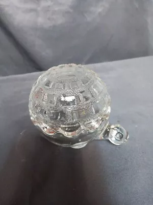 Vintage Anchor Hocking Clear Glass Turtle Trinket Box Bowl 4.5” Shell Lid USA • $16.99