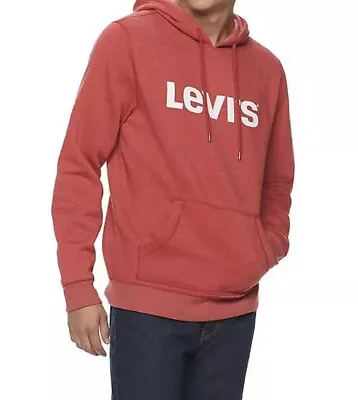 New Levi's Men's Red Fleece Logo Graphic Pullover Hoodie Medium • $28