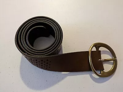 J.Crew Perforated Brown Leather Belt • $24.99