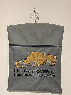 Hand Made Waterproof Peg/Hanging Storage Bag Zipped 12½  X16” LG / Dramatic Cat • £6.95
