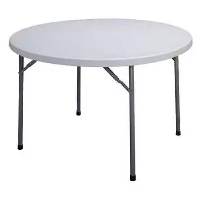 Zoro Select 12F628 Round Folding Table 60  Dia. W 29  H Blow Molded • $185.99