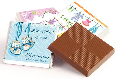 £12.99 • Buy 50 Personalised Chocolate Favours - Christening, Baby Shower, Baptism, Naming 