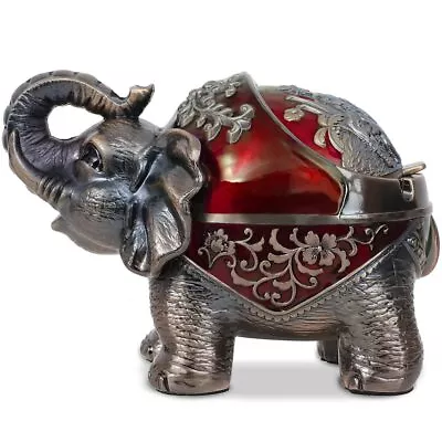 Gusnilo Elephant Ashtray With Lid Windproof Metal Ashtray Outdoor Indoor Ashtra • $20.45