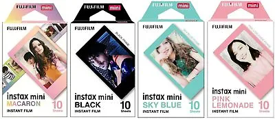 Fujifilm Instax Mini Instant Film Macaron Pink Lemonade Black And Blue Frame • $48.99