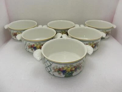 £89.99 • Buy Set Of Six (6) Villeroy & Boch Basket Pattern Soup Bowls/Cups (Retired 2007)