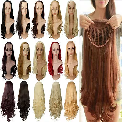 UK Seller Ladies 3/4 Wig Fall Clip In Hair Piece Half Wig Fall Party Cosplay GY • £23.09