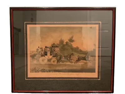 Antique Engraving “Stage Coach & Opposition Coach In Sight” After James Pollard • £86.80