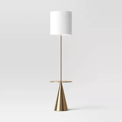 Modern Floor Lamp With Table Brass - Threshold • $46.99