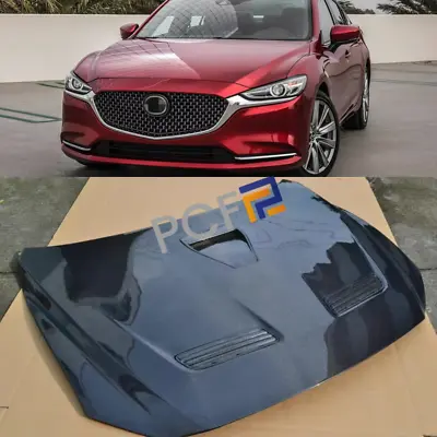 For Mazda 6 Real Carbon Fiber EVO Style Front Hood Vented Bonnet Cover 2014-2021 • $1398.72