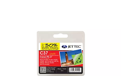 Jet Tec C37 Replacement Canon PG-37 Black Inkjet Printer Ink Cartridges • £14.95