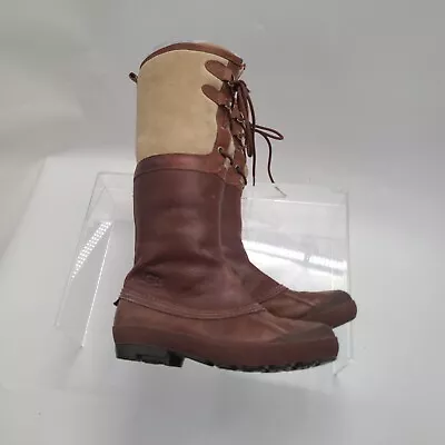 Ugg Belcloud Duck Boot Tall Sheepskin Shearling Lined 6 37 Brown 1900 • $125