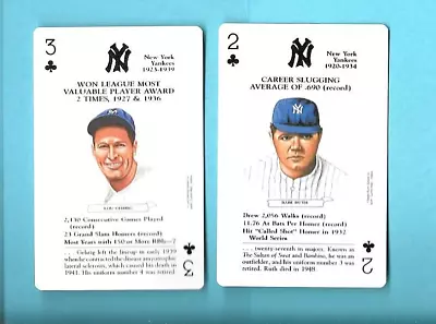 Babe Ruth--lou Gehrig 1991 U.s. Games Baseball Legends Game Playing Cards Yankee • $2.99
