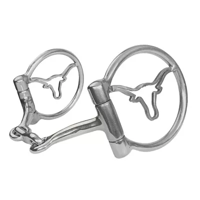 Stainless Steel D-Ring Dogbone Snaffle Bit (LONGHORN) • $42