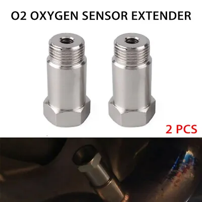 2PCS Stainless Steel Straight O2 Spacer Oxygen Sensor Extension M18x1.5 CEL Fix • $15.99