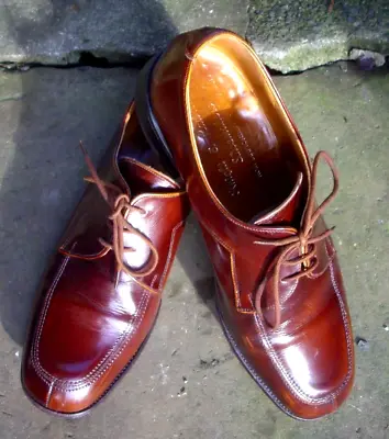£45 • Buy Vintage Knight &Lawrence Dark Tan Calf Leather Apron Front Derby Shoe Size 8 Mod