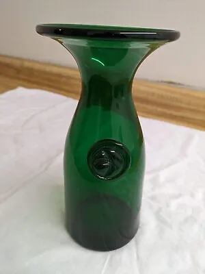 Vtg. Emerald Green Wine Caraffe With Applied Nodule; Italy. • $40