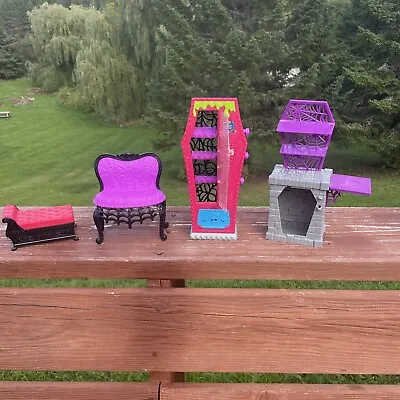 Monster High Furniture Mixed Lot Sold As Is Coffin Shelf Sofa Double Chair • $24.99