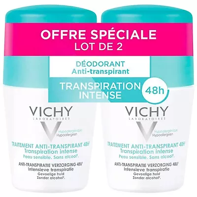 VICHY Intensive Roll On Deodorant Anti-Perspirant 48h - 2x50ml • $25.95