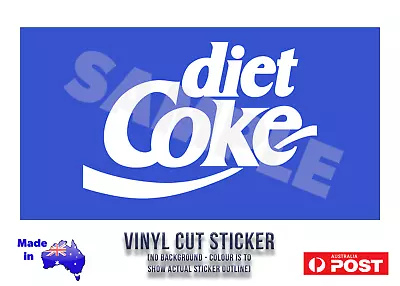 Diet Coke  B  Vinyl Cut Decal White Gloss Coca Cola Repro 150 X 100mm FREE POST! • $5.95