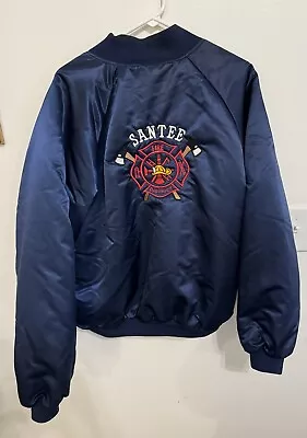 Vintage Santee SC Fire District Department Hartwell Satin Jacket Adult XL • $49.99