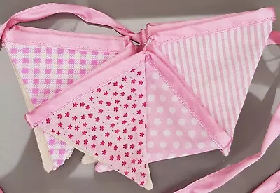 £5.49 • Buy Handmade Mini Bunting, Nursery, Baby Bunting,  Baby Girl,  Pink , Pink Ribbon