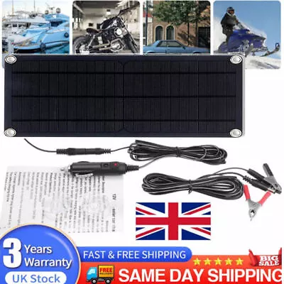 12V 60W Portable Solar Panel Trickle Battery Charger Car Van Boat Caravan Camper • £14.90