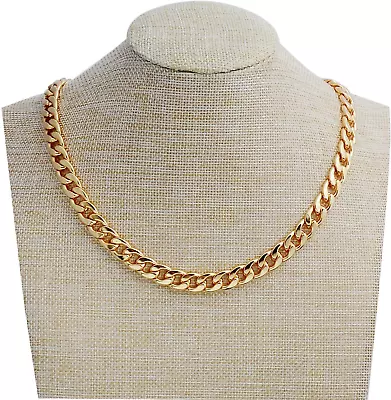 Gold Chain 24  Gold Necklace Fake Gold Chain For Men Feel Real Solid 18K Gold • $13.68