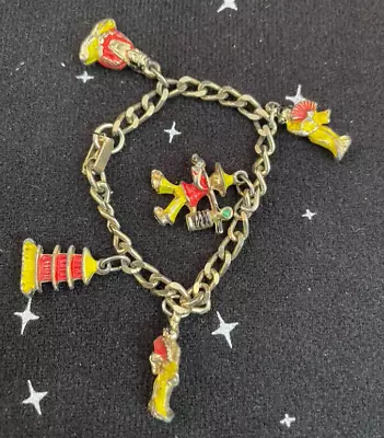 Vintage Asian Themed Charm Bracelet Metal Kids • $12.99