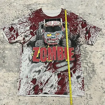 Vintage Zombie Monster Jam Las Vegas Truck Shirt Allover Print Size L Large • $200