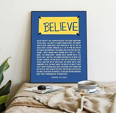 Ted-Lasso Believe Quote Poster • $14.89