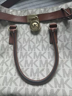 Michael Kors Hamilton Signature Brown And White Tote Bag - Large  15 In • $40