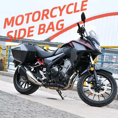 2×30L Motorcycle Saddle Bag Riding Helmet Storage Hard Shell Waterproof Side Bag • $90.99