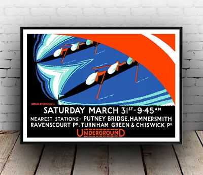 Boat Race  Vintage Travel Advertising  Poster Wall Art Reproduction • £4.79