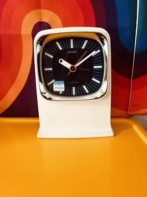 70s SEIKO Space Age Clock White Battery Dead Stock Vintage JAPAN Mid Century • $259.99